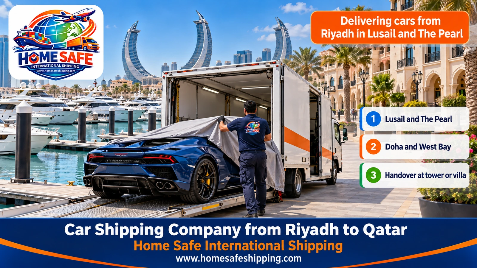Delivering cars from Riyadh in Lusail and The Pearl