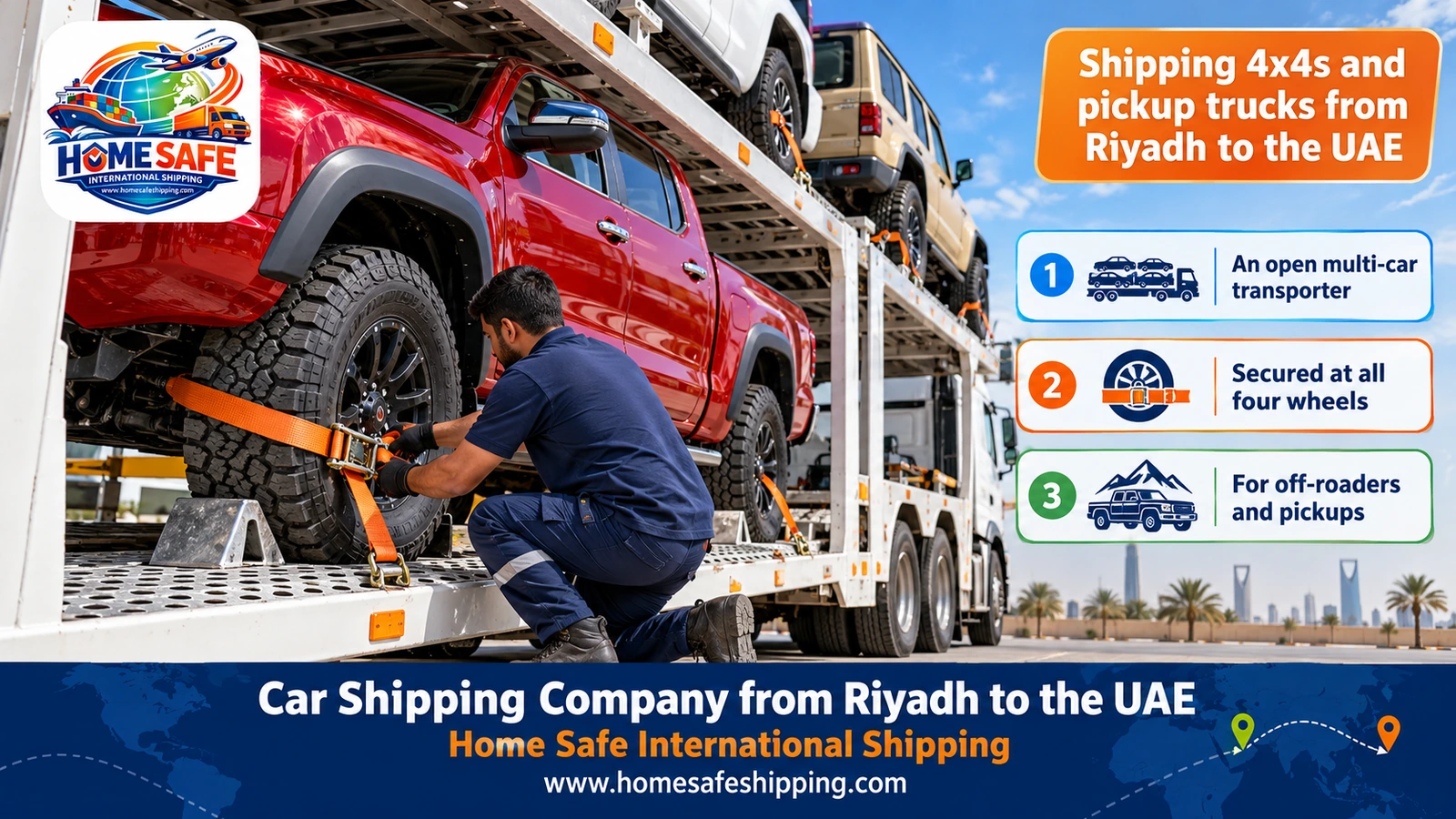 Shipping 4x4s and pickup trucks from Riyadh to the UAE