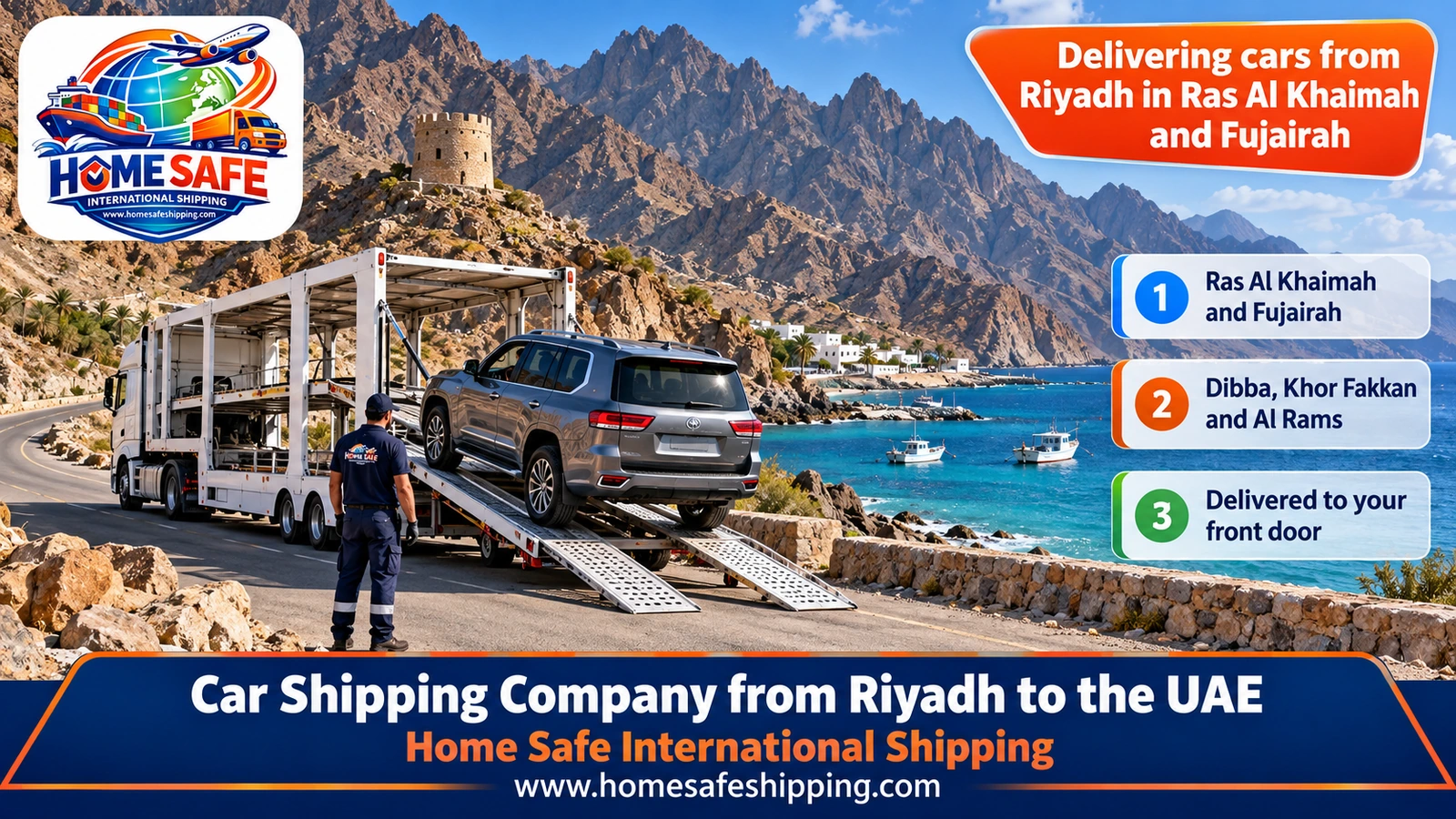 Delivering cars from Riyadh in Ras Al Khaimah and Fujairah