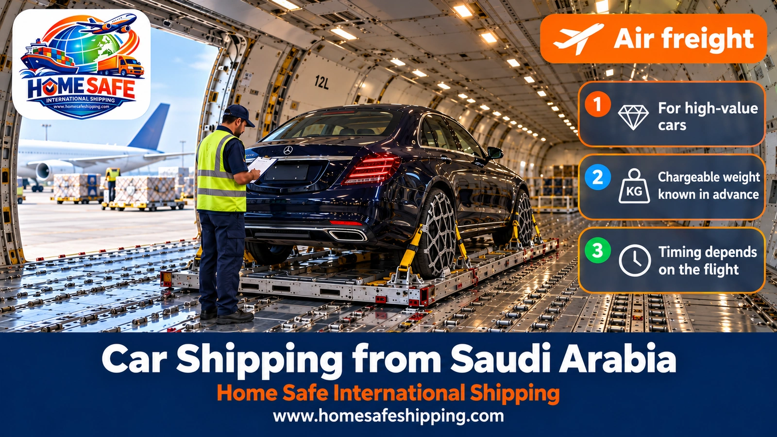 Air freight of a luxury car from Saudi Arabia