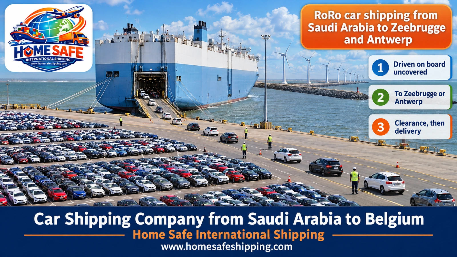 RoRo car shipping from Saudi Arabia to Zeebrugge and Antwerp