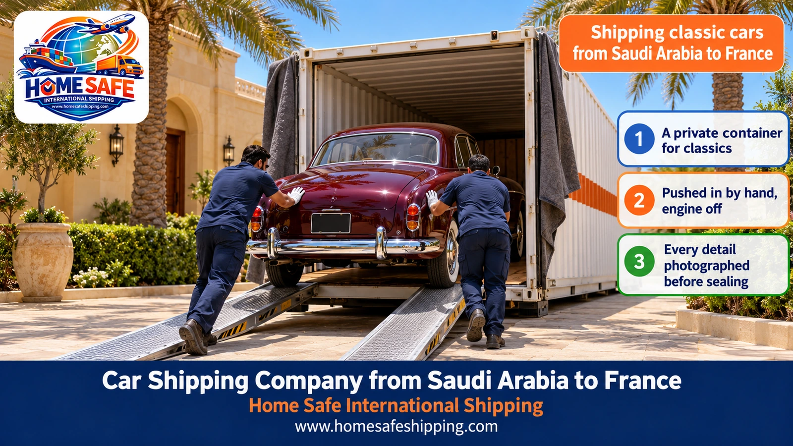Shipping classic cars from Saudi Arabia to France
