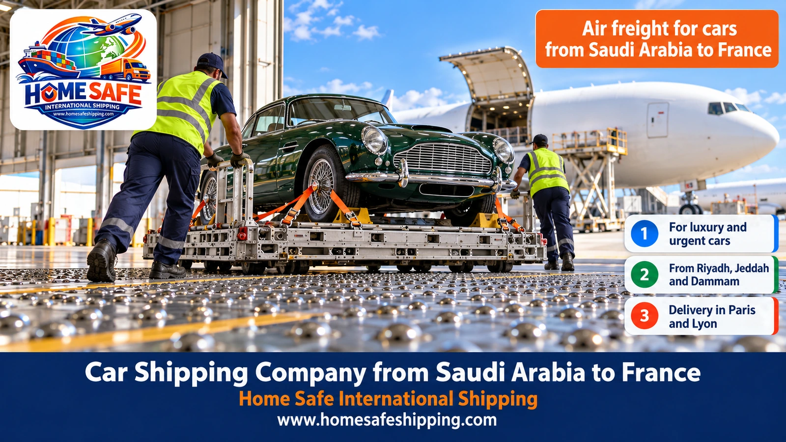 Air freight for cars from Saudi Arabia to France