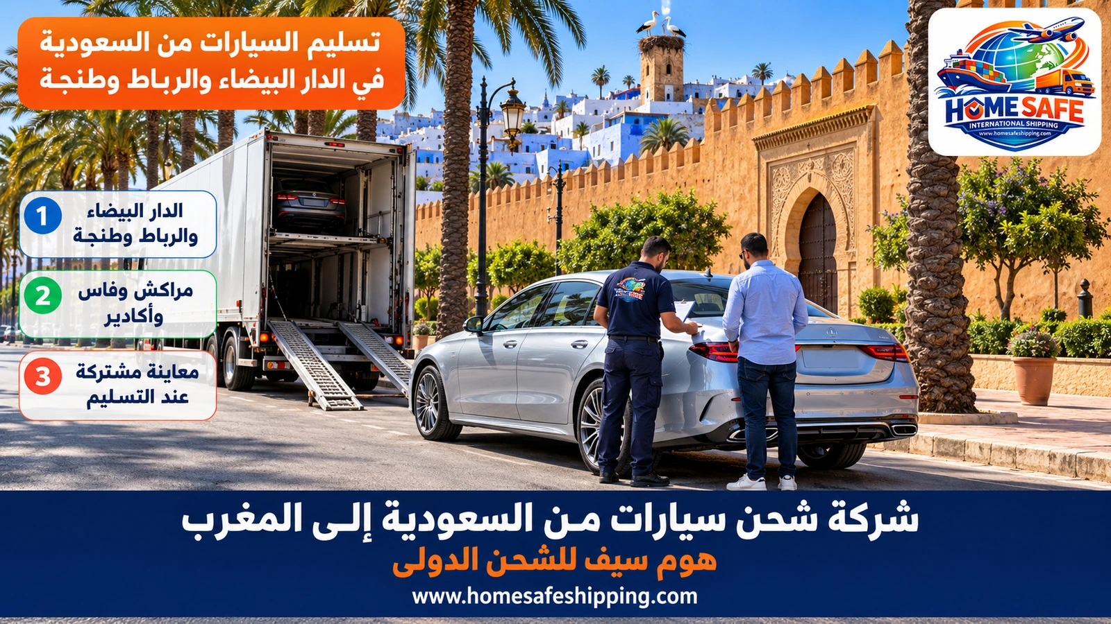 تسليم السيارات من السعودية في الدار البيضاء والرباط وطنجة