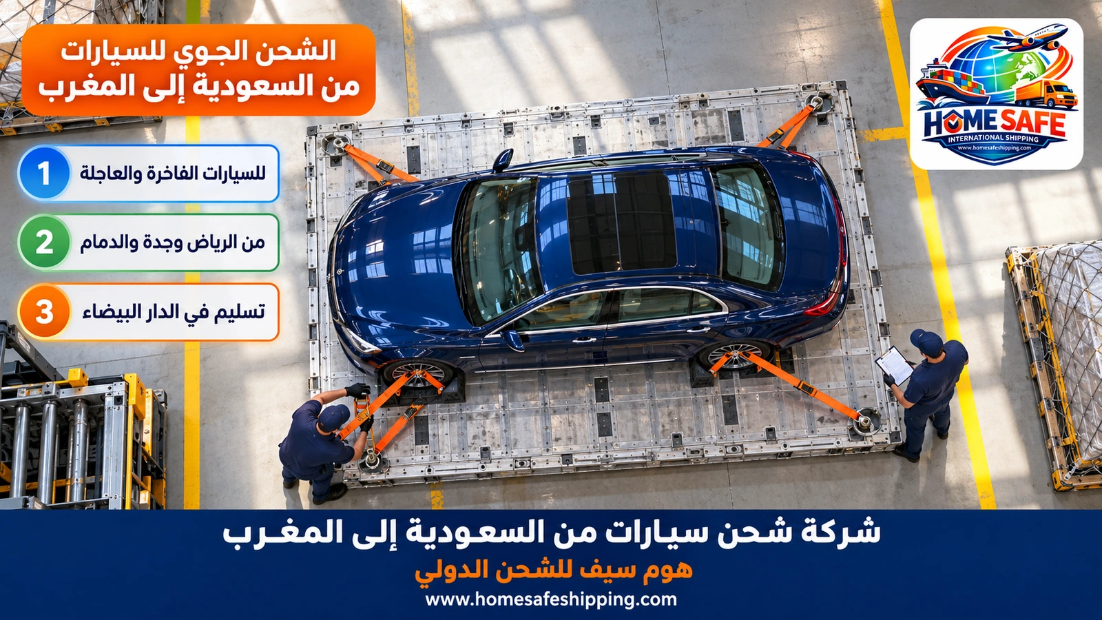 الشحن الجوي للسيارات من السعودية إلى المغرب