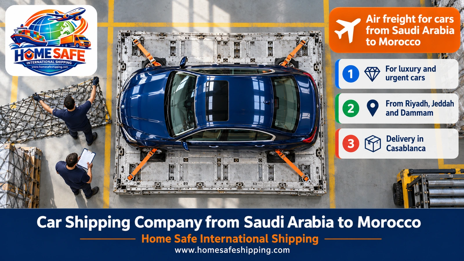 Air freight for cars from Saudi Arabia to Morocco