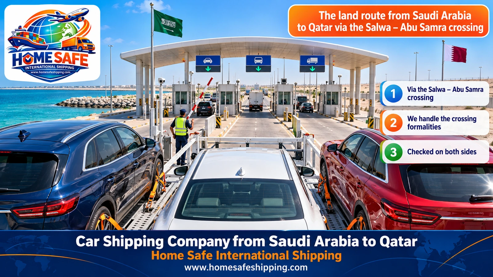 The land route from Saudi Arabia to Qatar via the Salwa – Abu Samra crossing