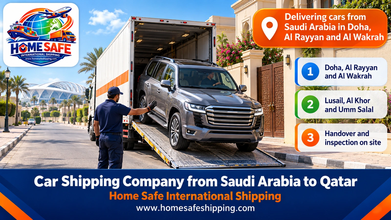 Delivering cars from Saudi Arabia in Doha, Al Rayyan and Al Wakrah