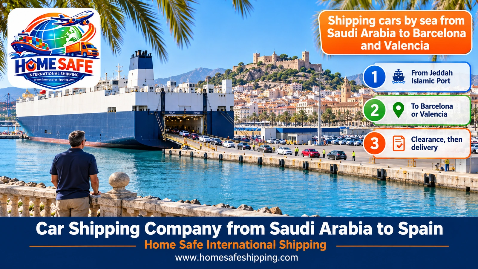 Shipping cars by sea from Saudi Arabia to Barcelona and Valencia