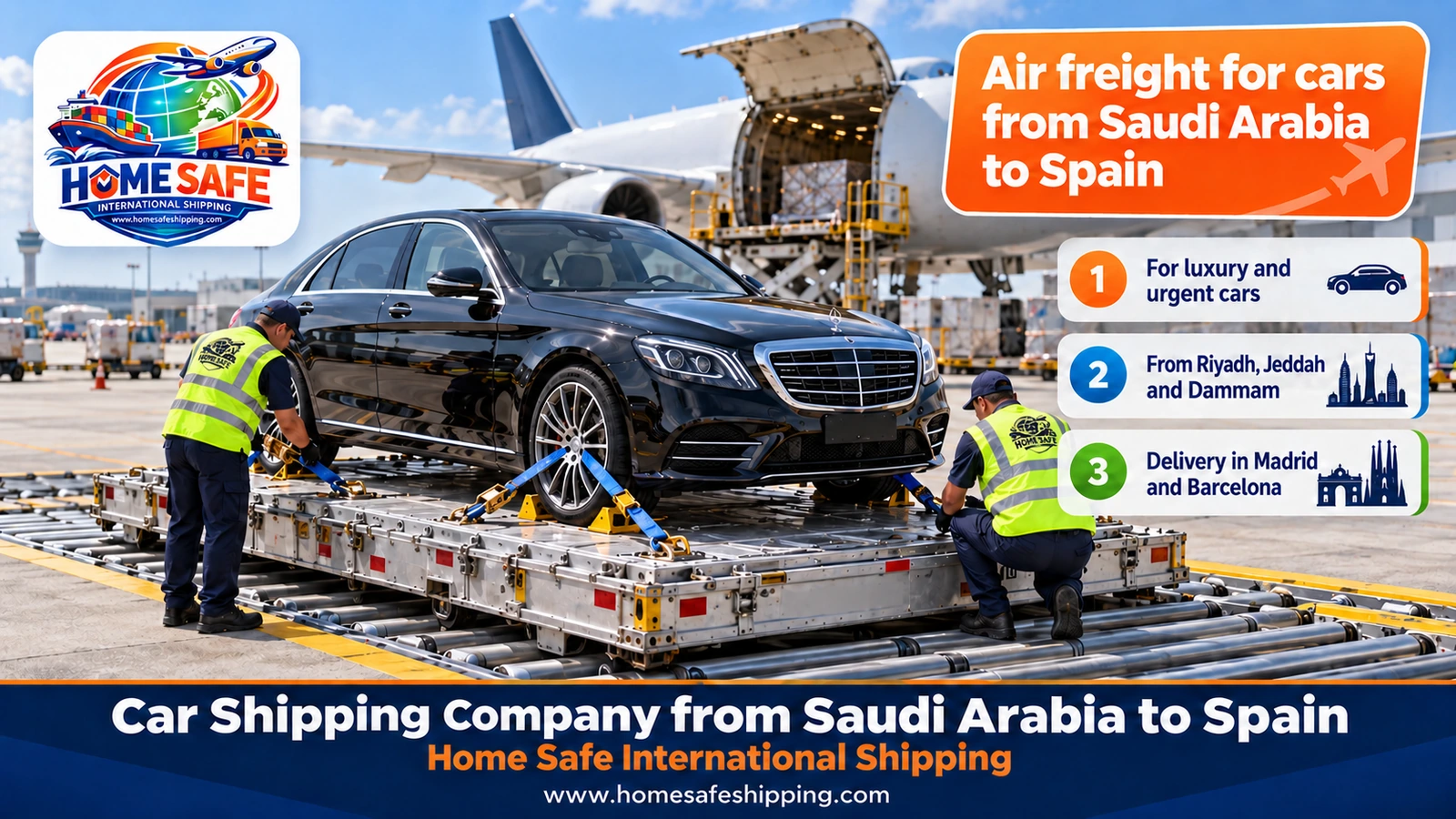 Air freight for cars from Saudi Arabia to Spain