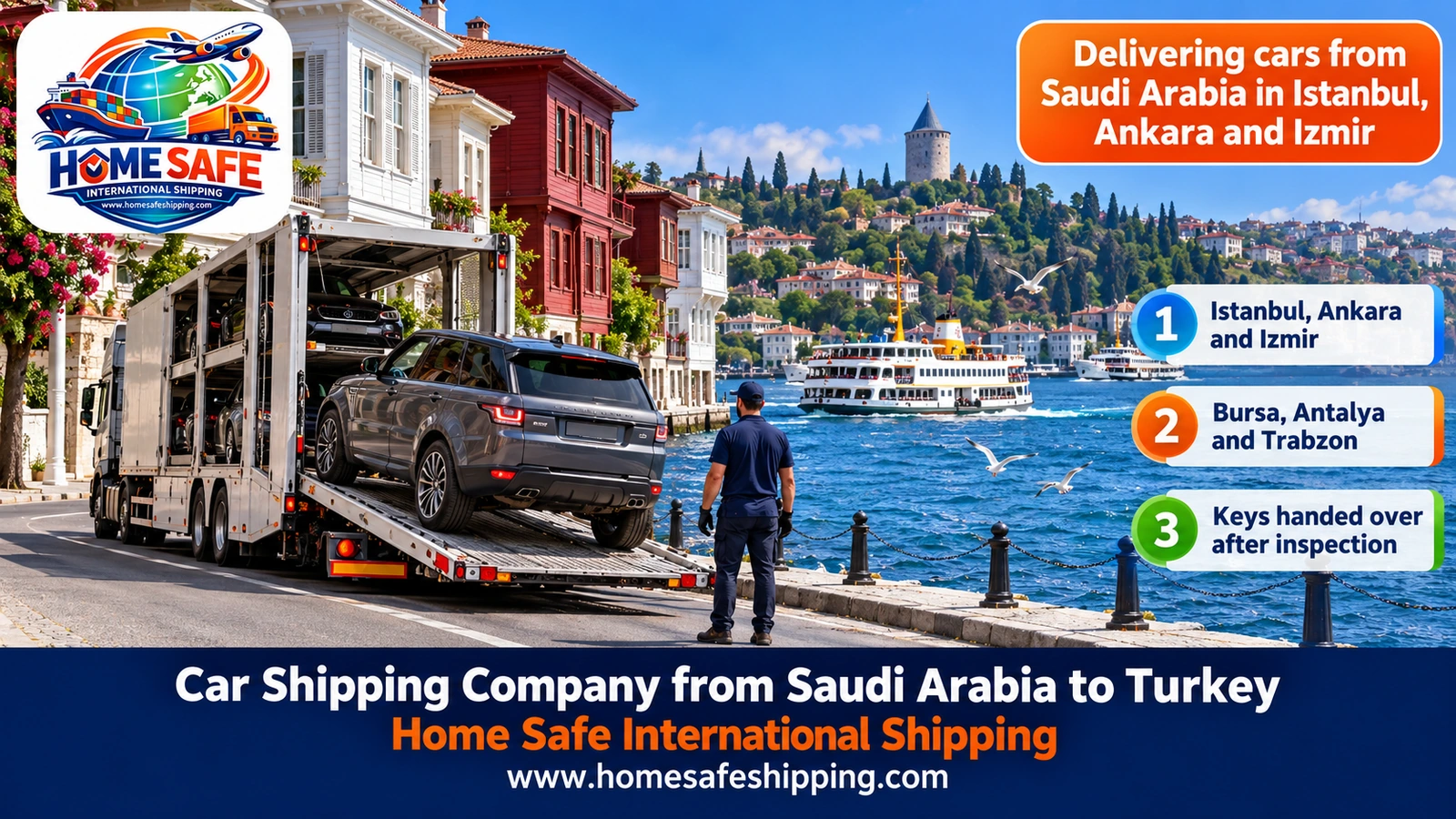 Delivering cars from Saudi Arabia in Istanbul, Ankara and Izmir