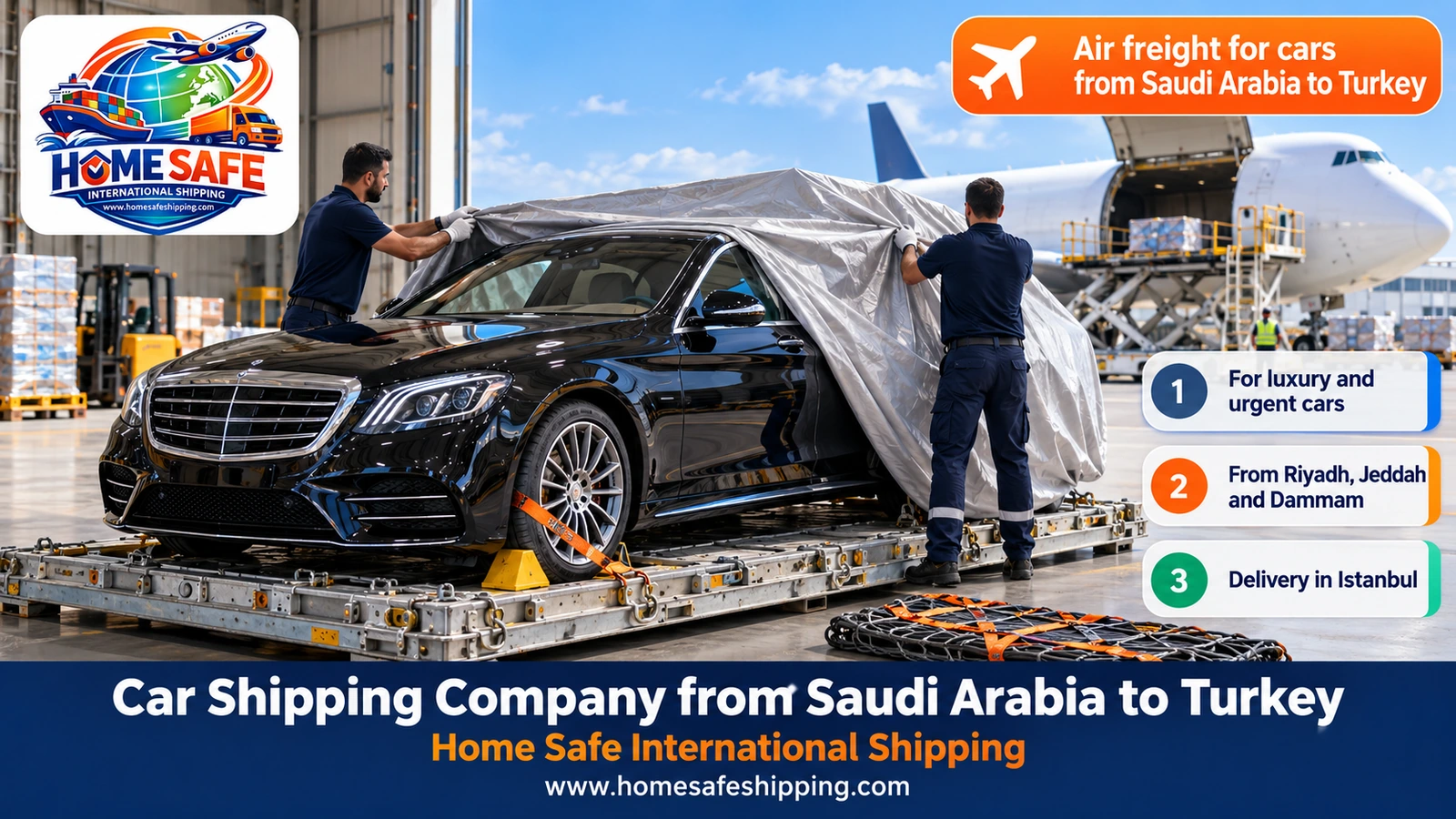 Air freight for cars from Saudi Arabia to Turkey