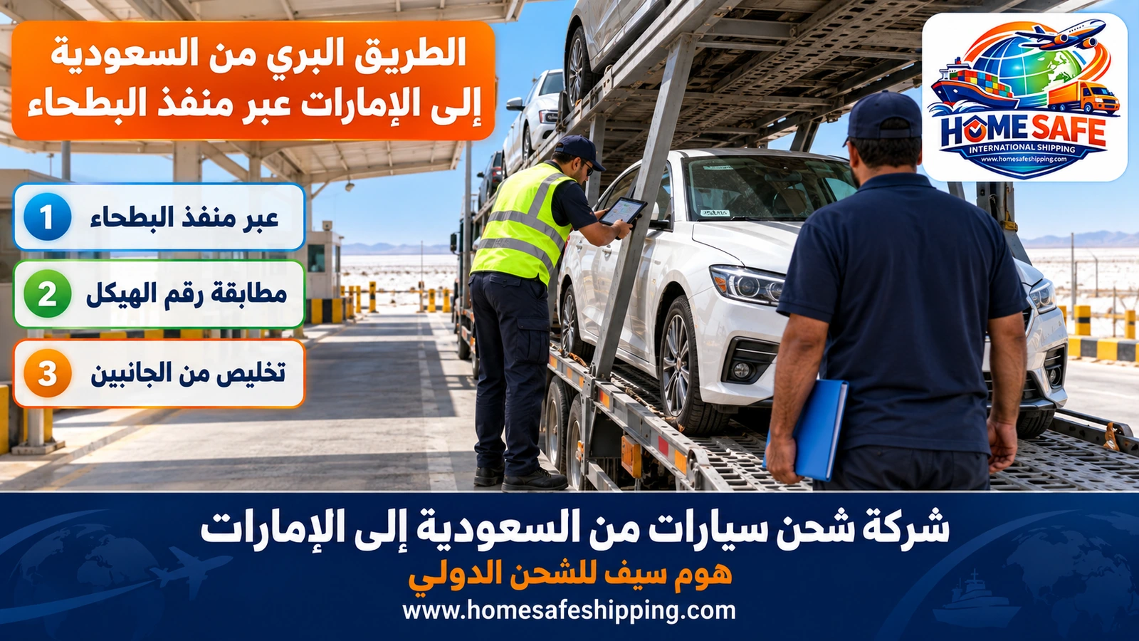 الطريق البري من السعودية إلى الإمارات عبر منفذ البطحاء
