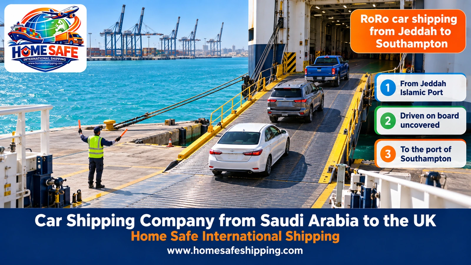 RoRo car shipping from Jeddah to Southampton