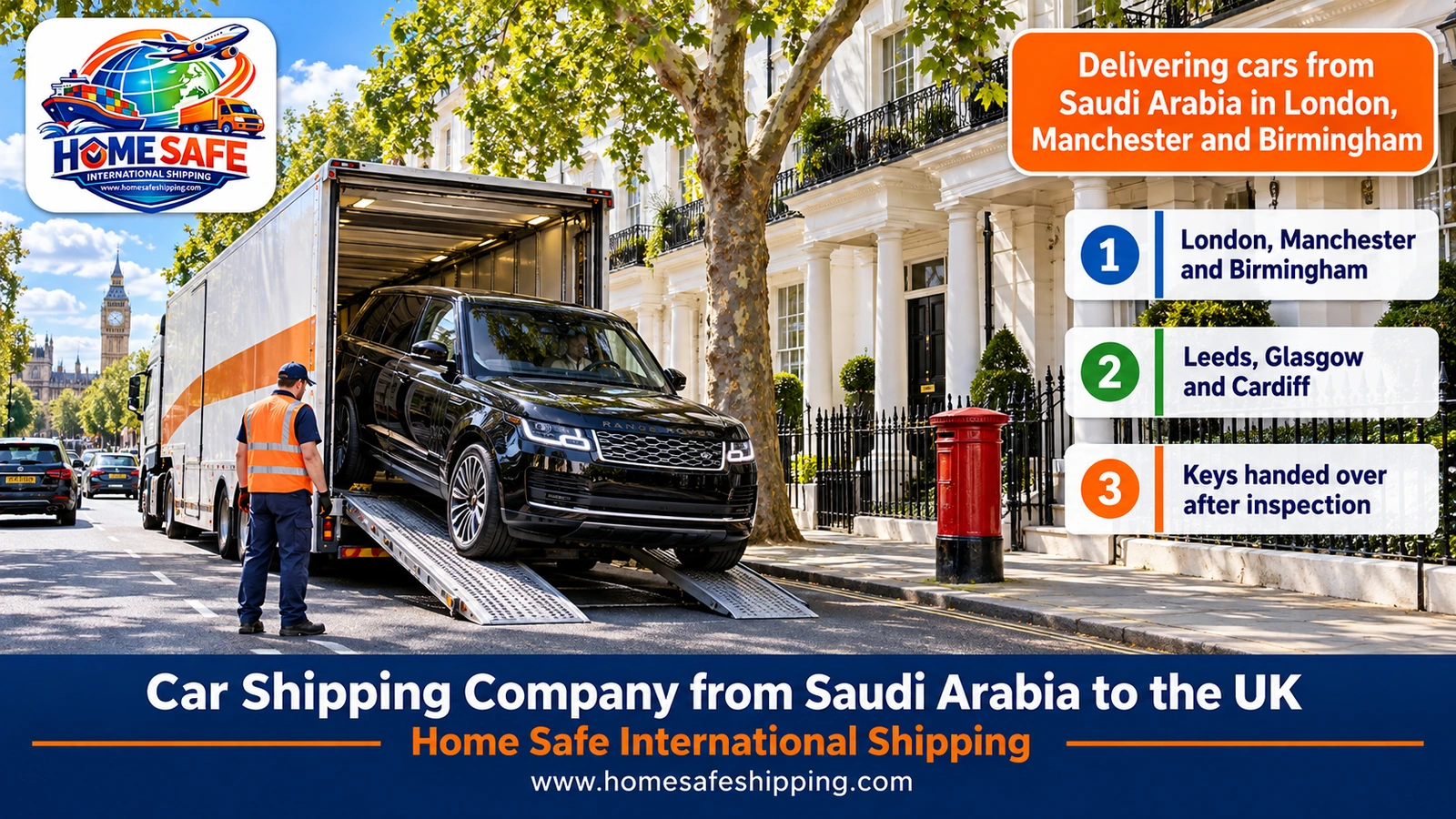 Delivering cars from Saudi Arabia in London, Manchester and Birmingham