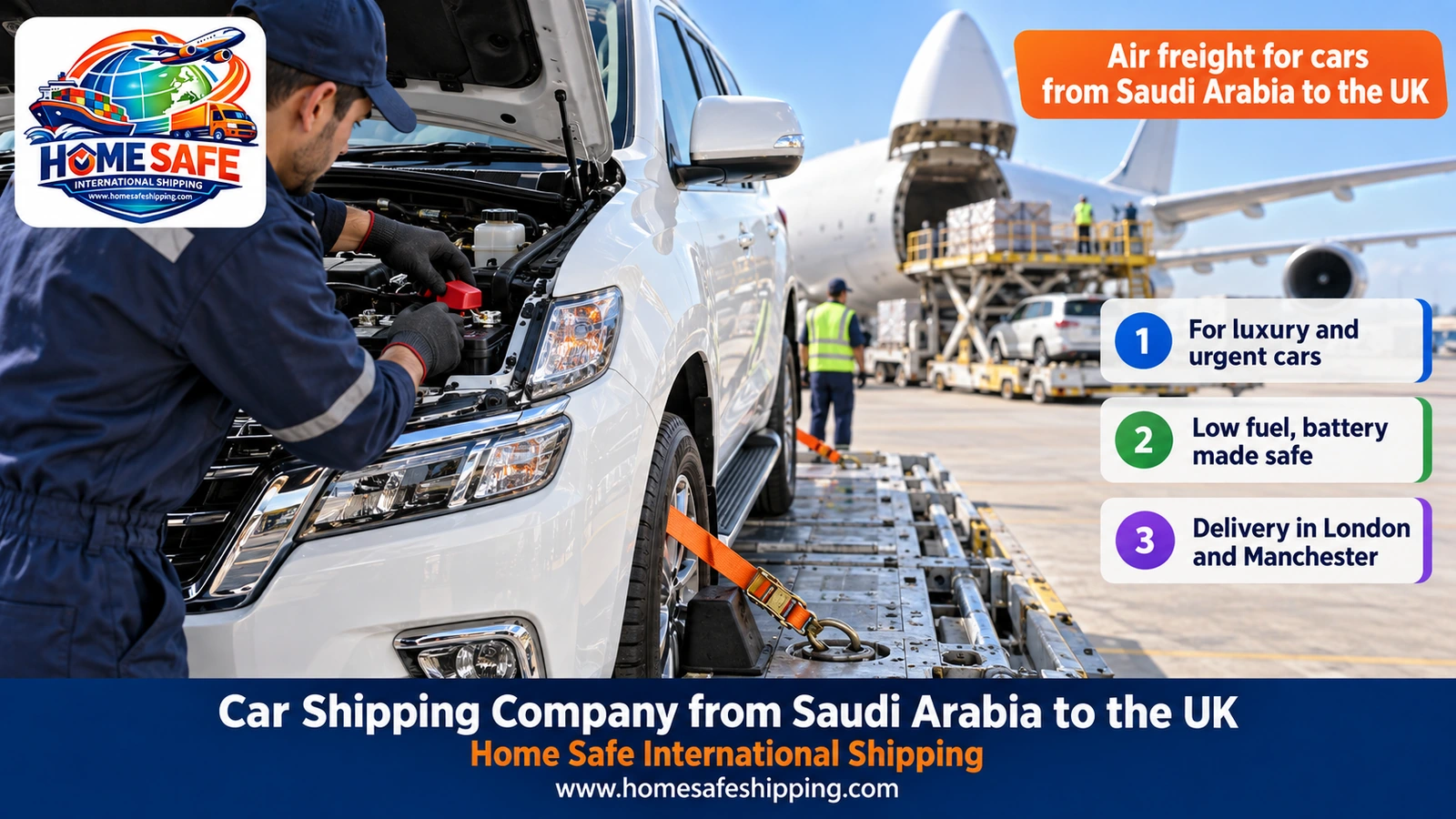 Air freight for cars from Saudi Arabia to the UK