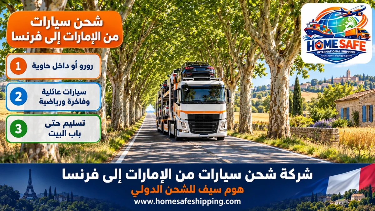 شركة شحن سيارات من الإمارات إلى فرنسا