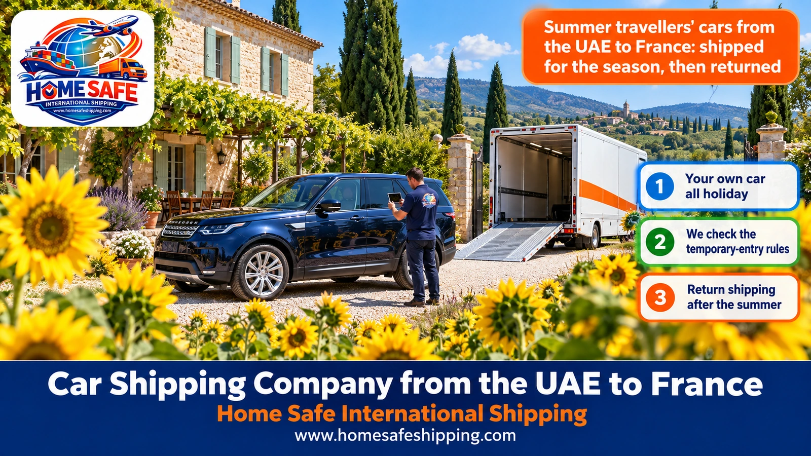 Summer travellers’ cars from the UAE to France: shipped for the season, then returned
