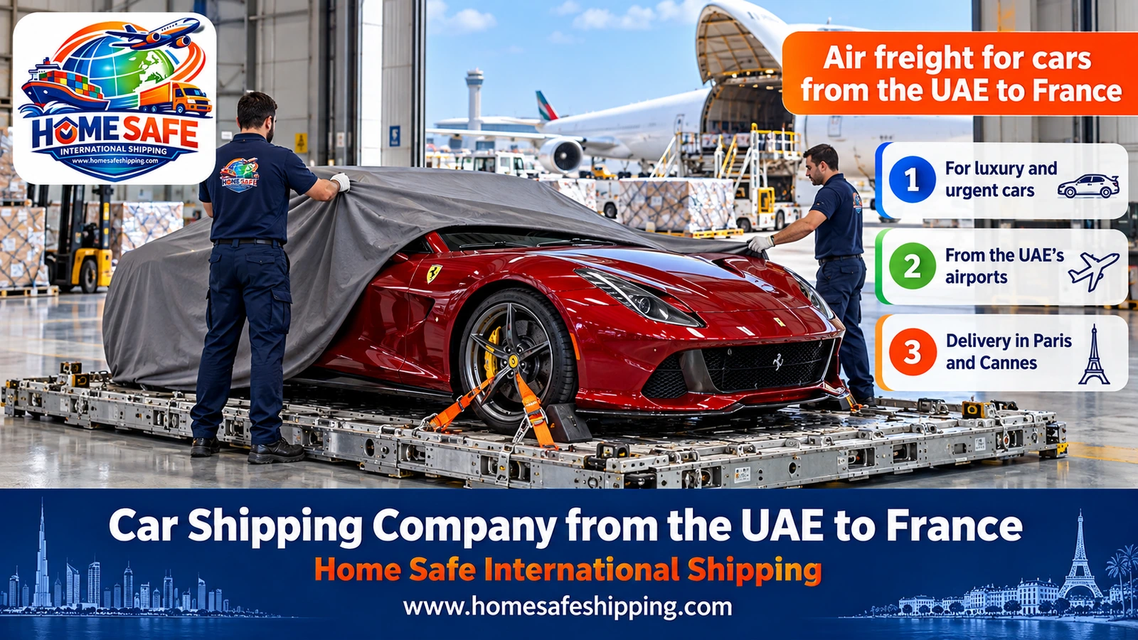 Air freight for cars from the UAE to France