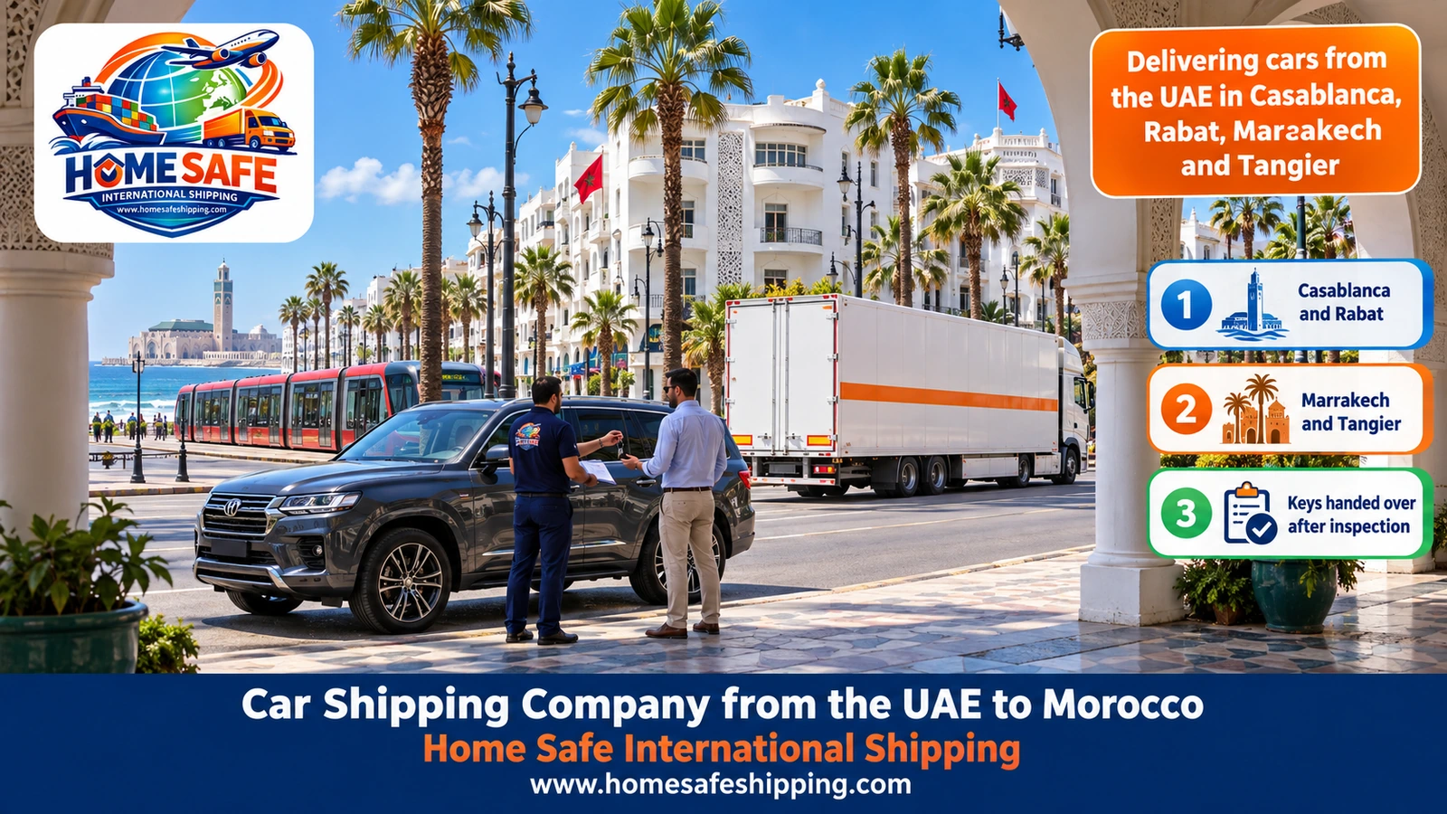 Delivering cars from the UAE in Casablanca, Rabat, Marrakech and Tangier