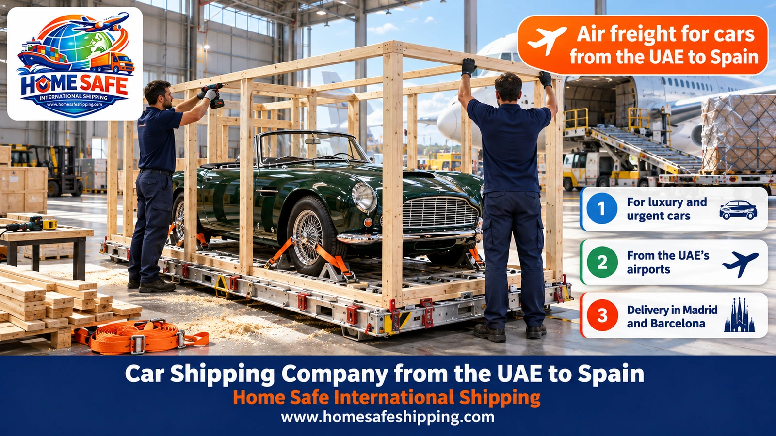 Air freight for cars from the UAE to Spain