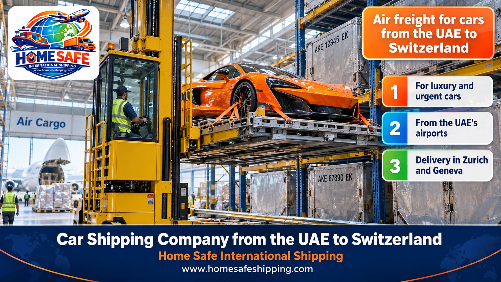 Air freight for cars from the UAE to Switzerland
