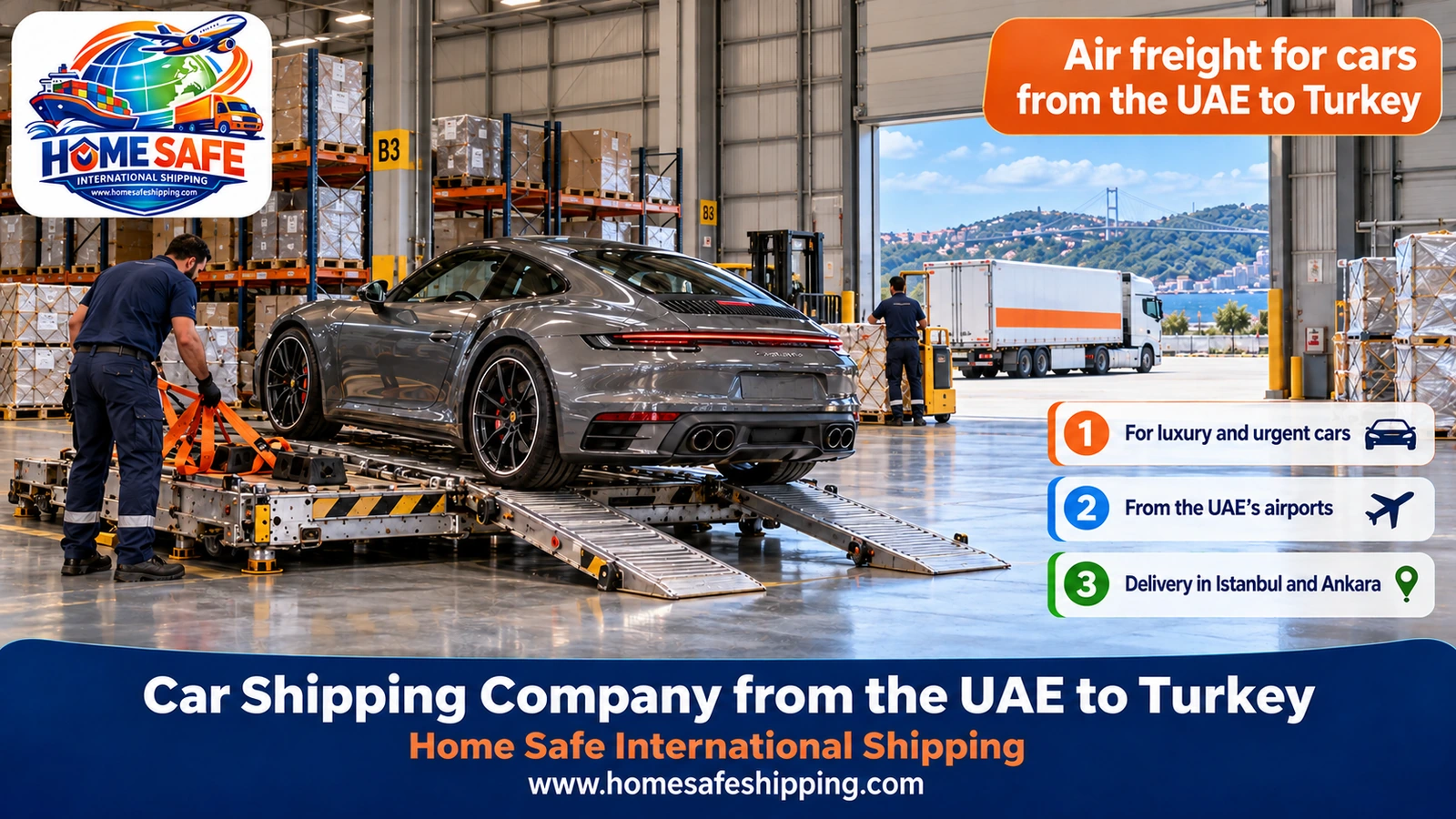 Air freight for cars from the UAE to Turkey