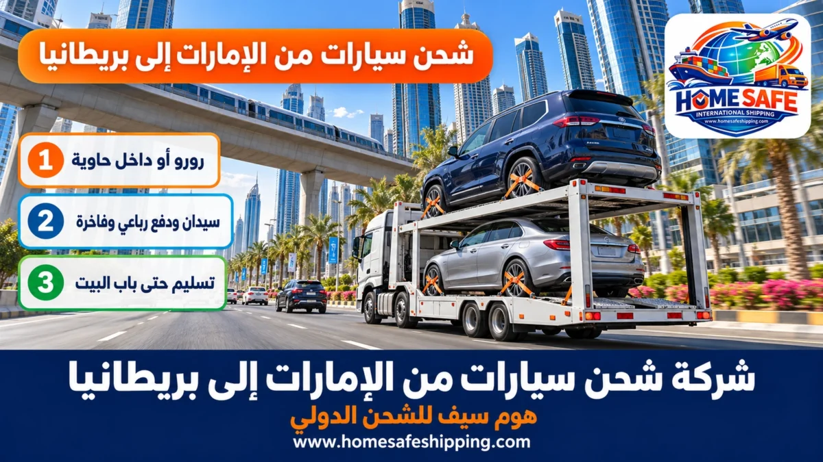 شركة شحن سيارات من الإمارات إلى بريطانيا
