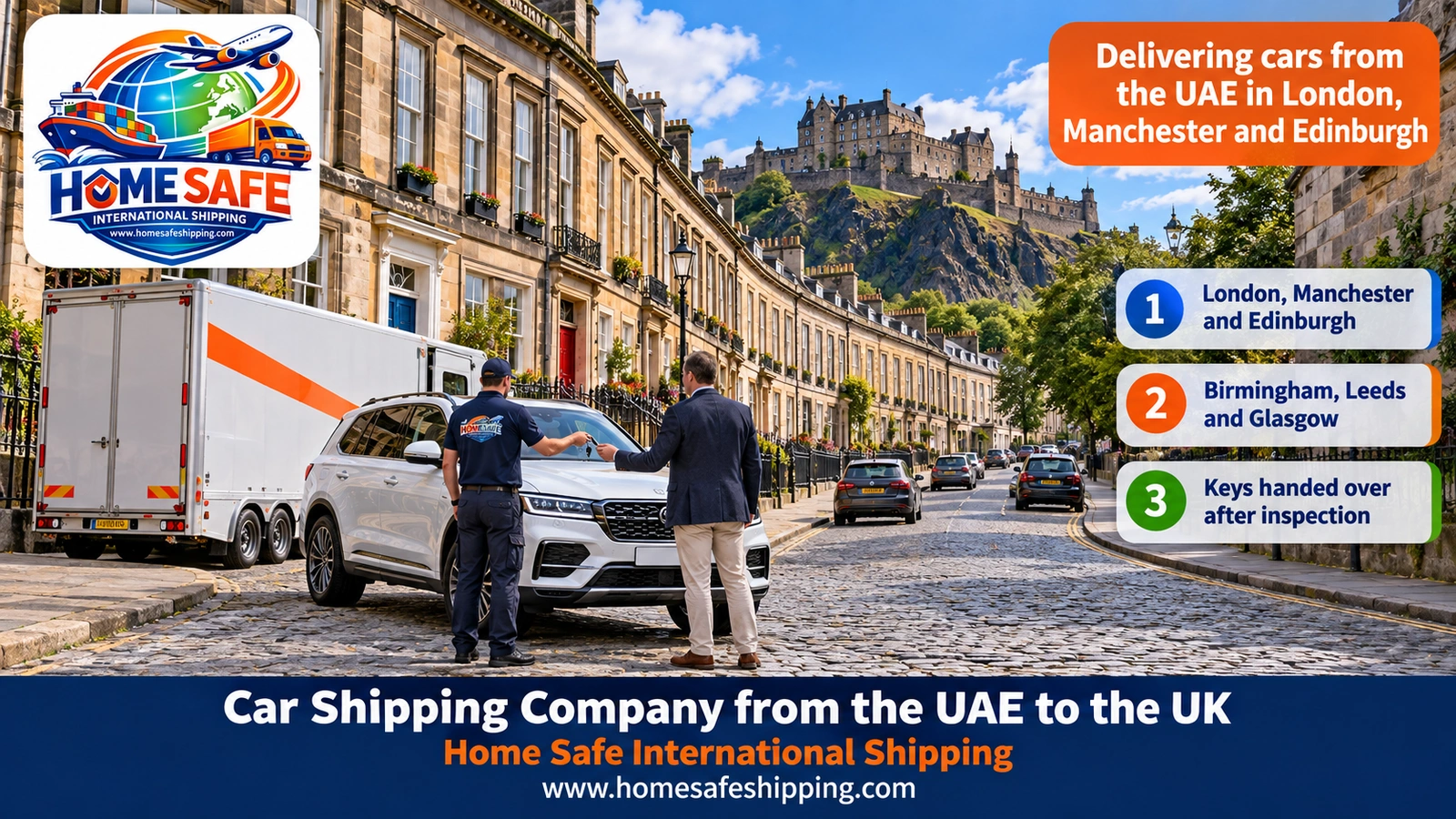 Delivering cars from the UAE in London, Manchester and Edinburgh