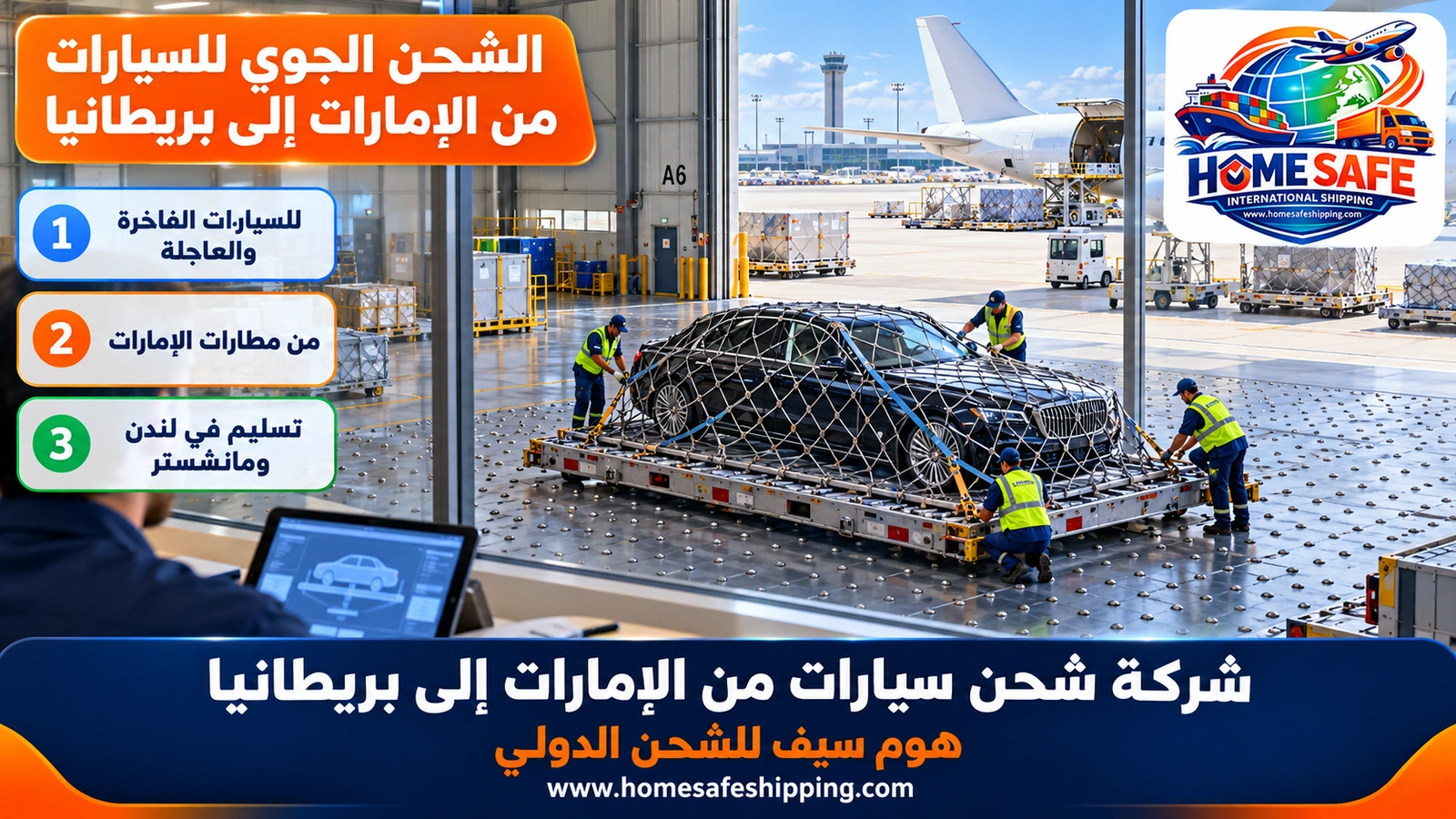 الشحن الجوي للسيارات من الإمارات إلى بريطانيا