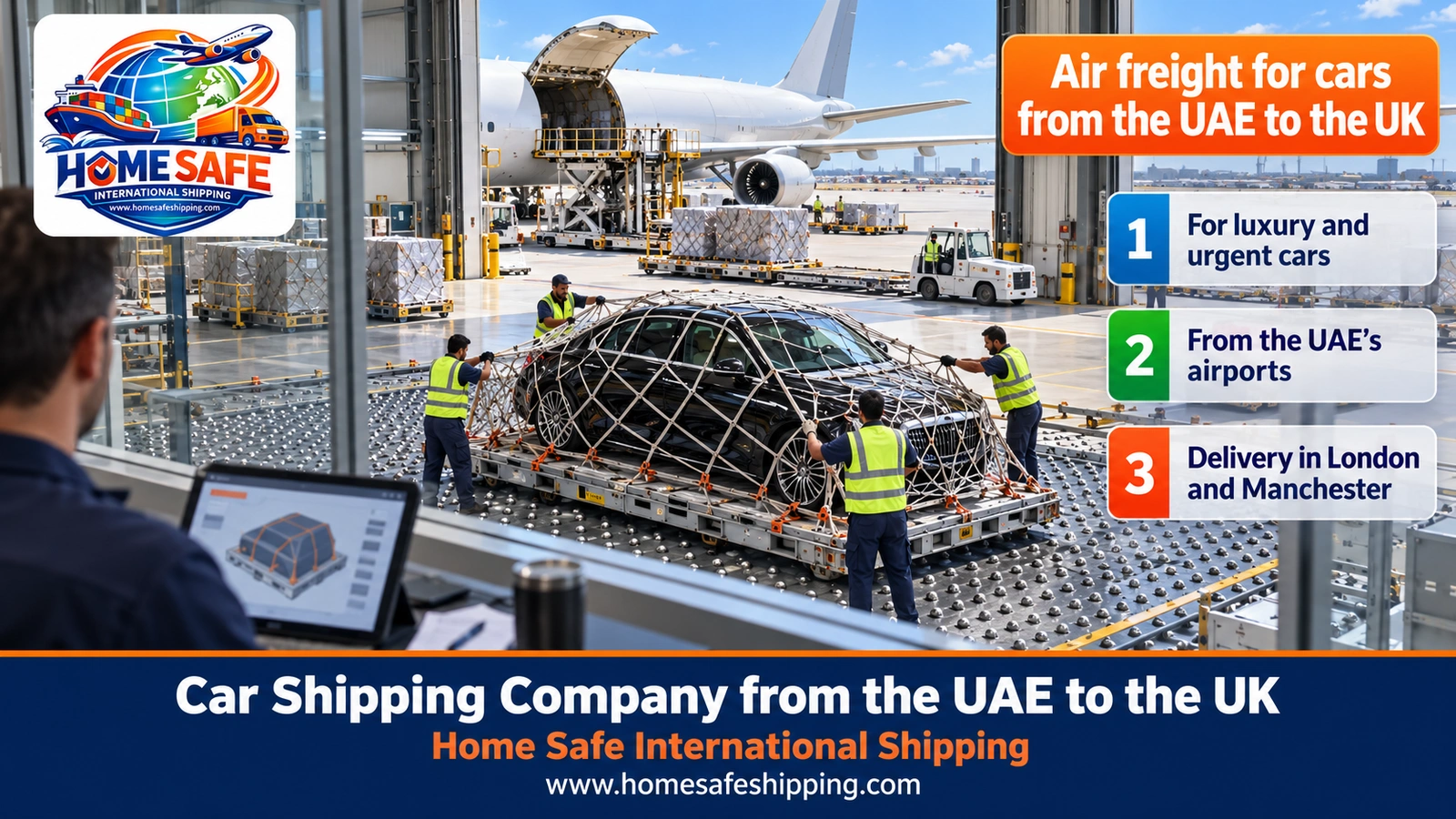 Air freight for cars from the UAE to the UK