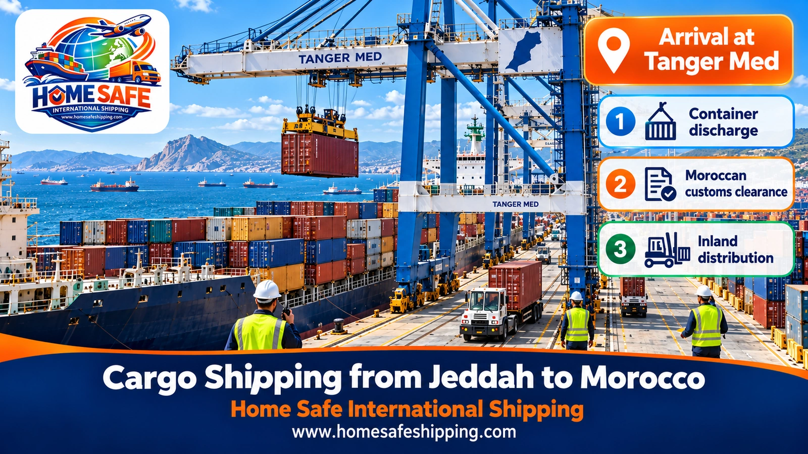 Goods arriving at the Port of Tanger Med in Morocco