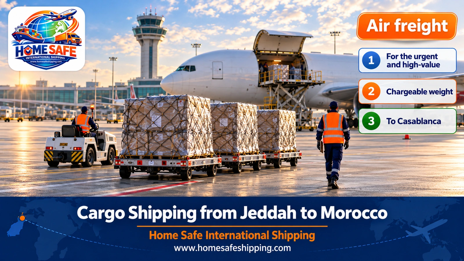 Air freight of goods from Jeddah to Casablanca