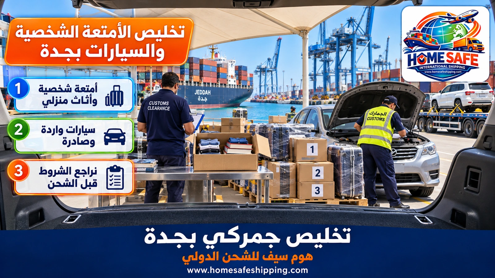 تخليص الأمتعة الشخصية والسيارات بجدة