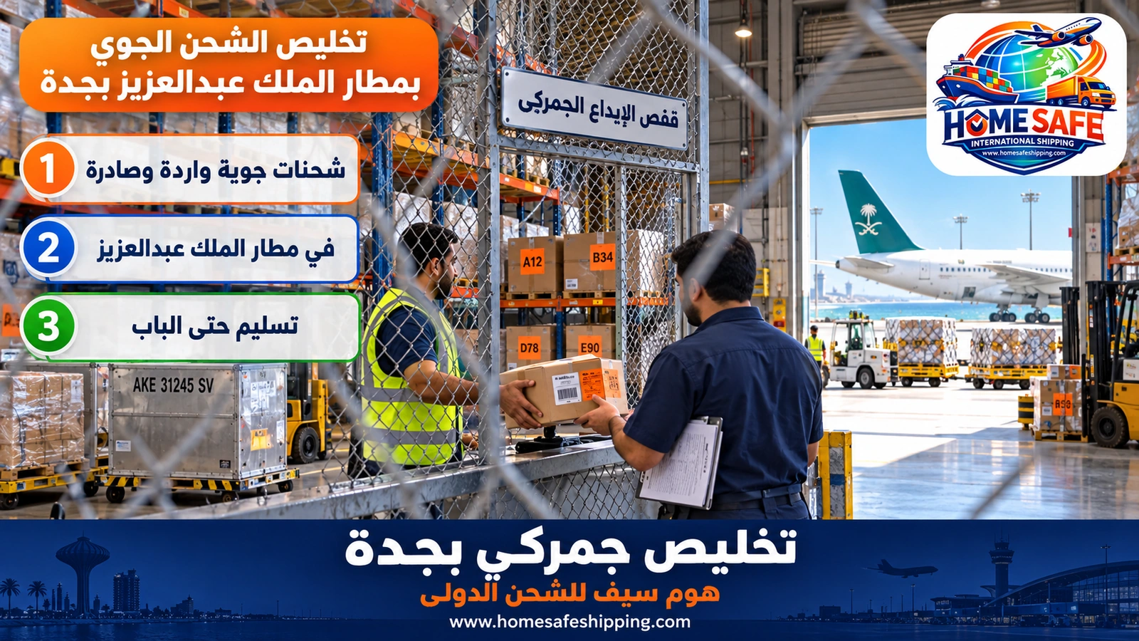 تخليص الشحن الجوي بمطار الملك عبدالعزيز بجدة
