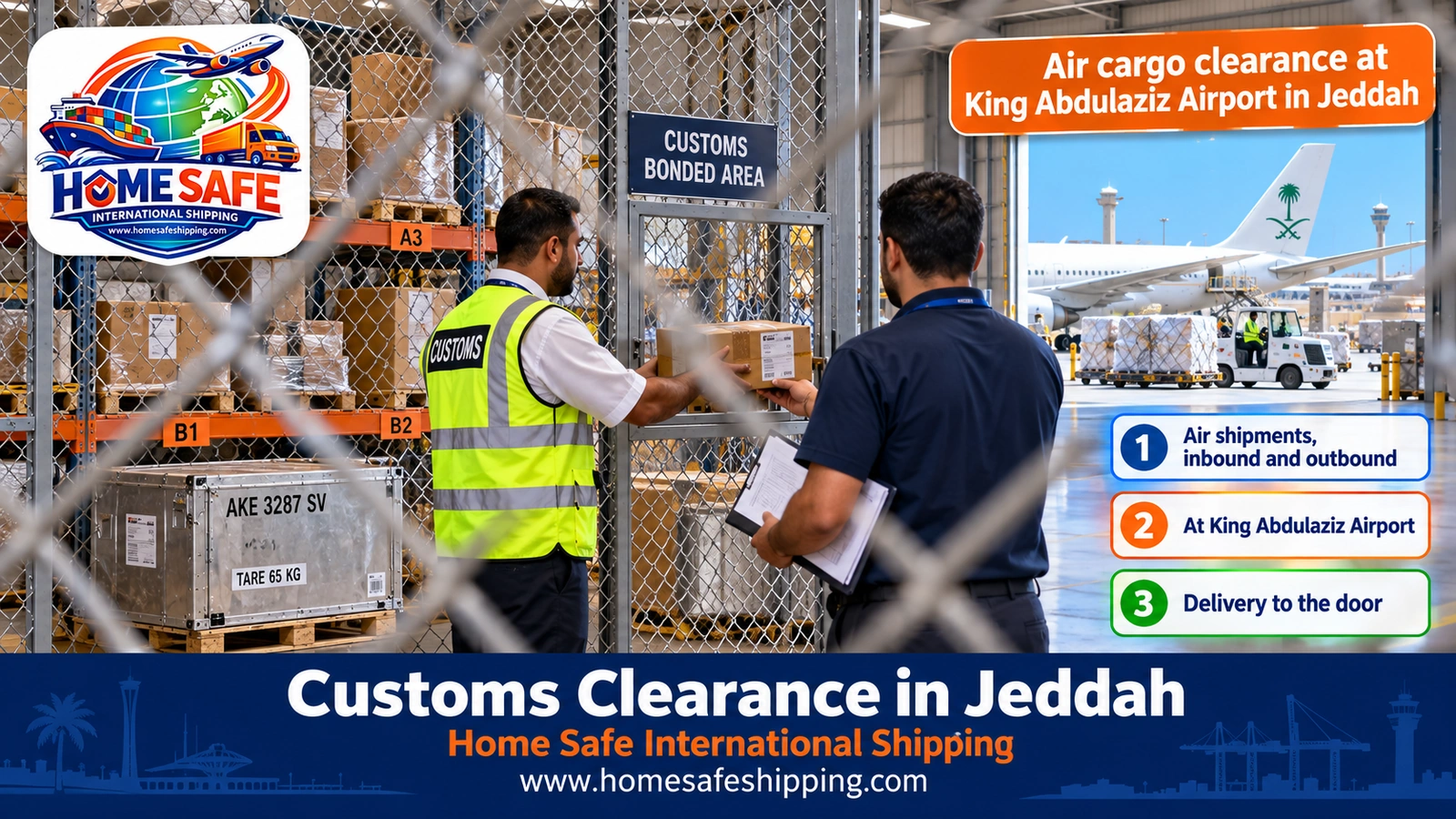 Air cargo clearance at King Abdulaziz Airport in Jeddah