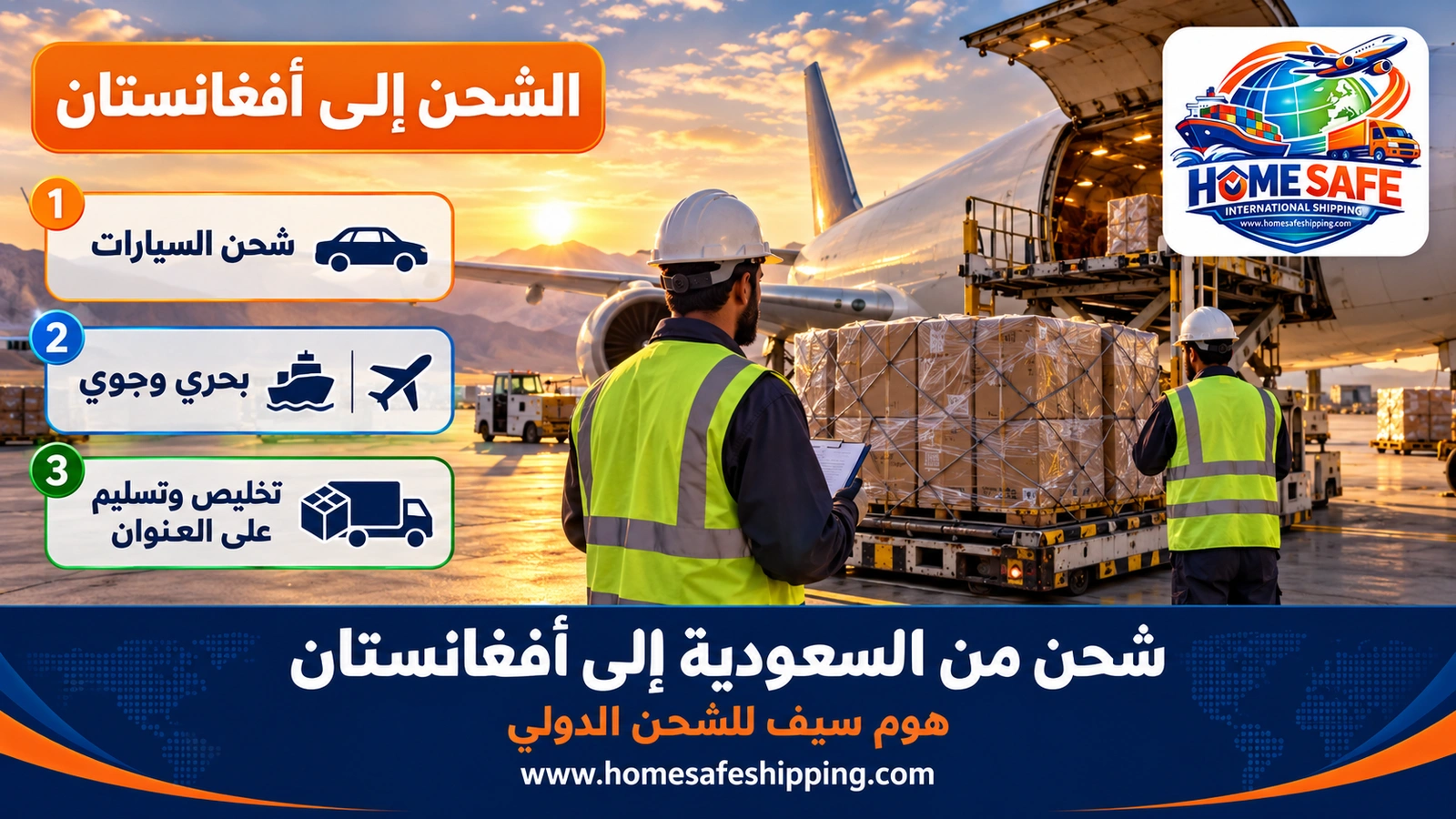 شحن من السعودية إلى أفغانستان