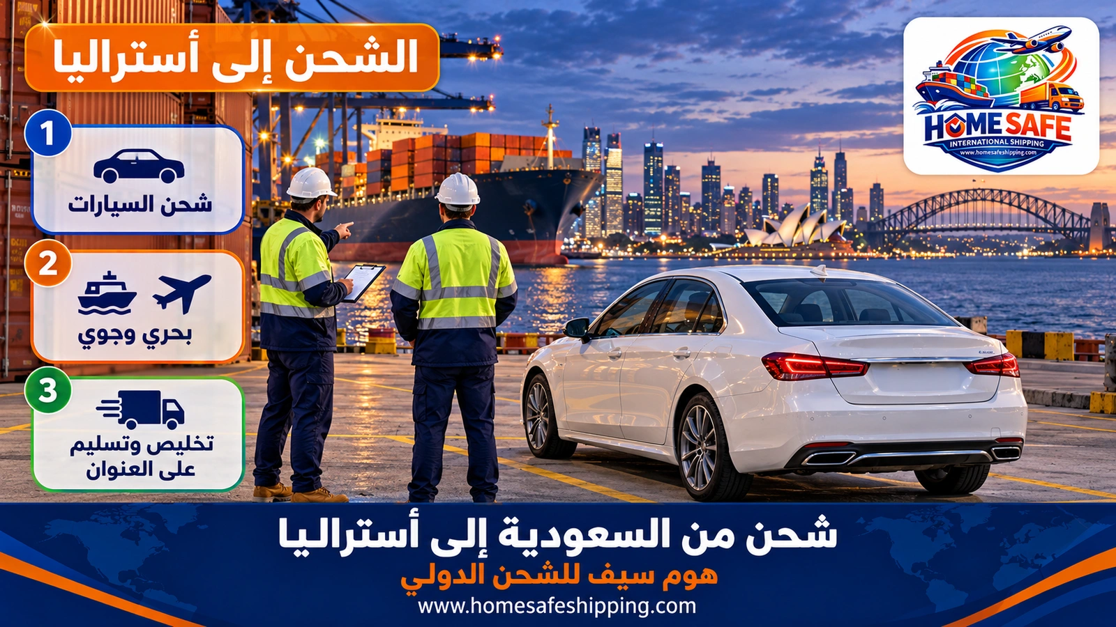 شحن من السعودية إلى أستراليا