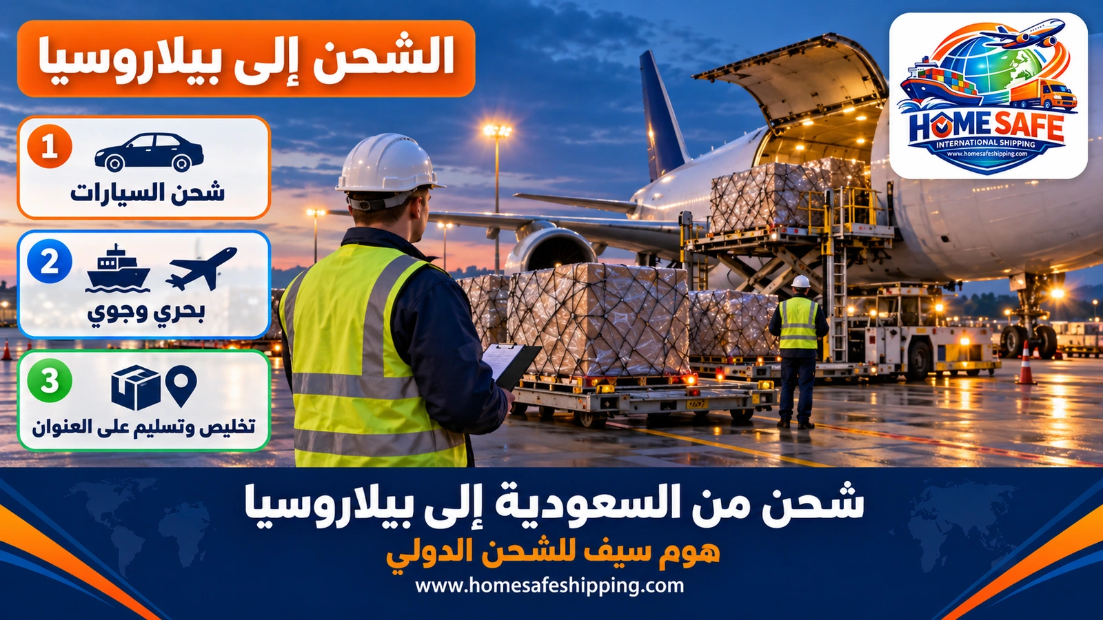 شحن من السعودية إلى بيلاروسيا