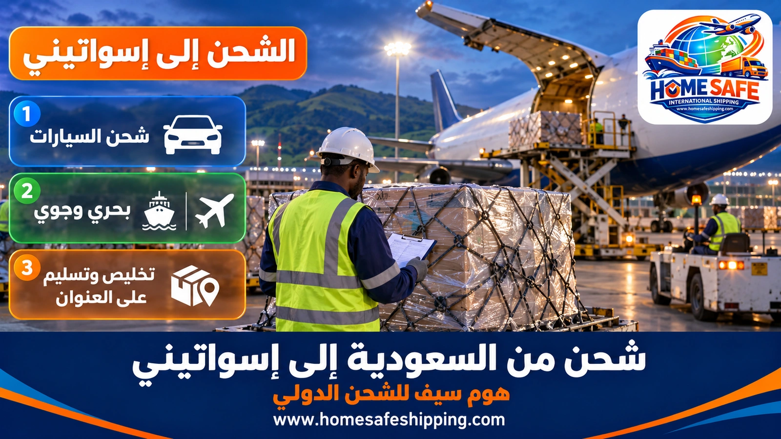 شحن من السعودية إلى إسواتيني