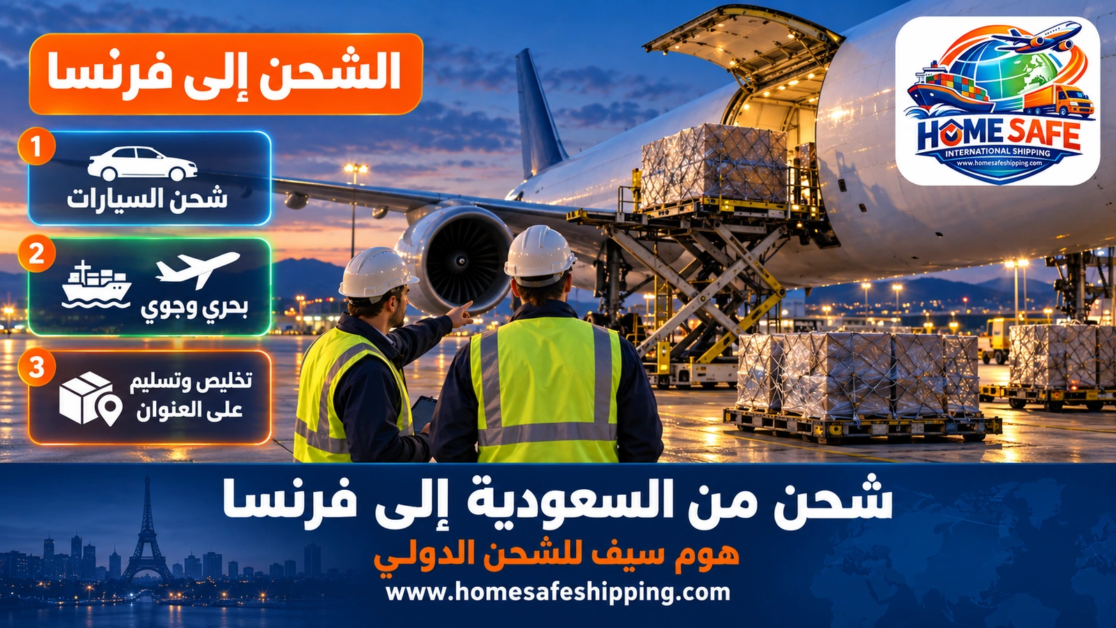 شحن من السعودية إلى فرنسا