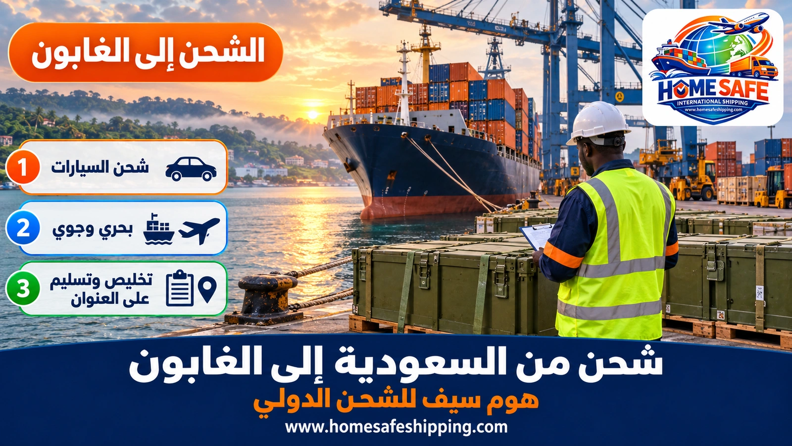شحن من السعودية إلى الغابون