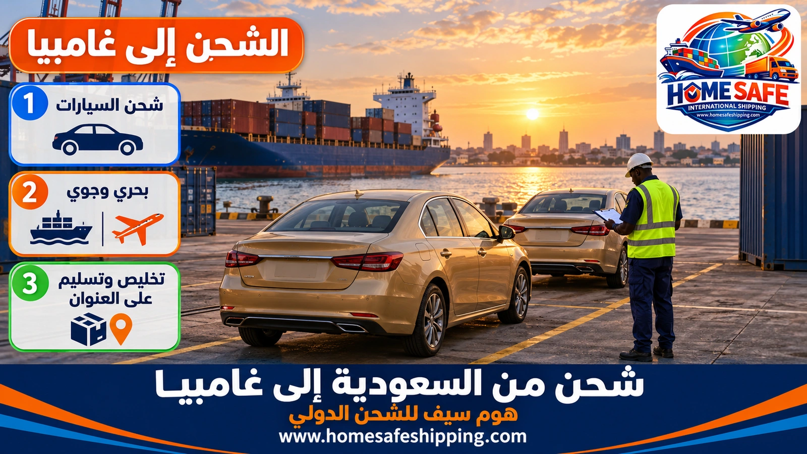 شحن من السعودية إلى غامبيا