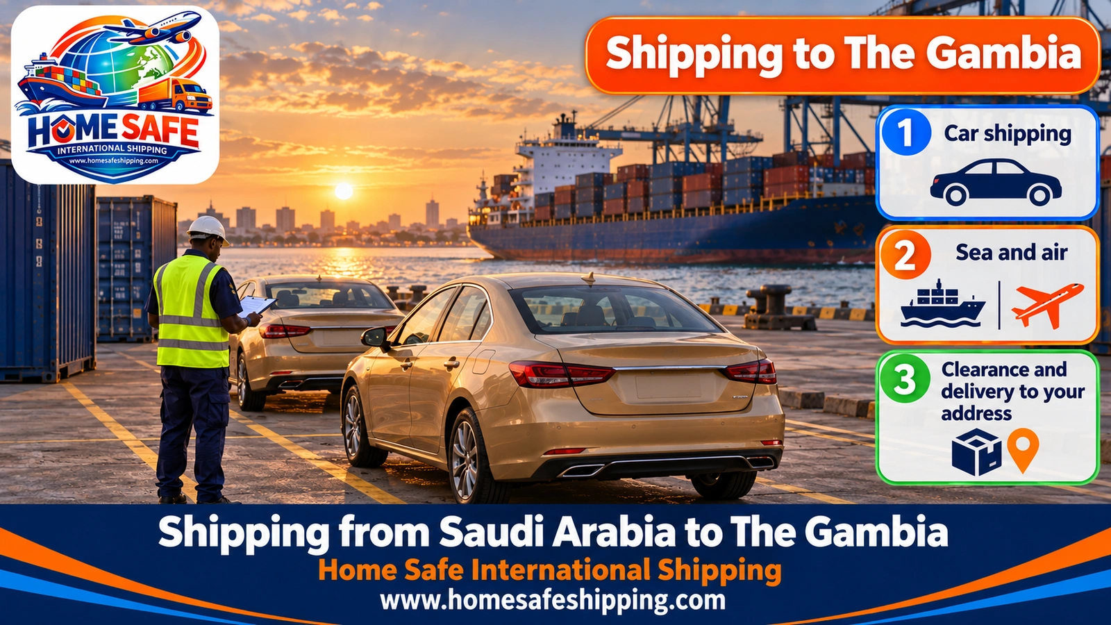 Shipping from Saudi Arabia to The Gambia