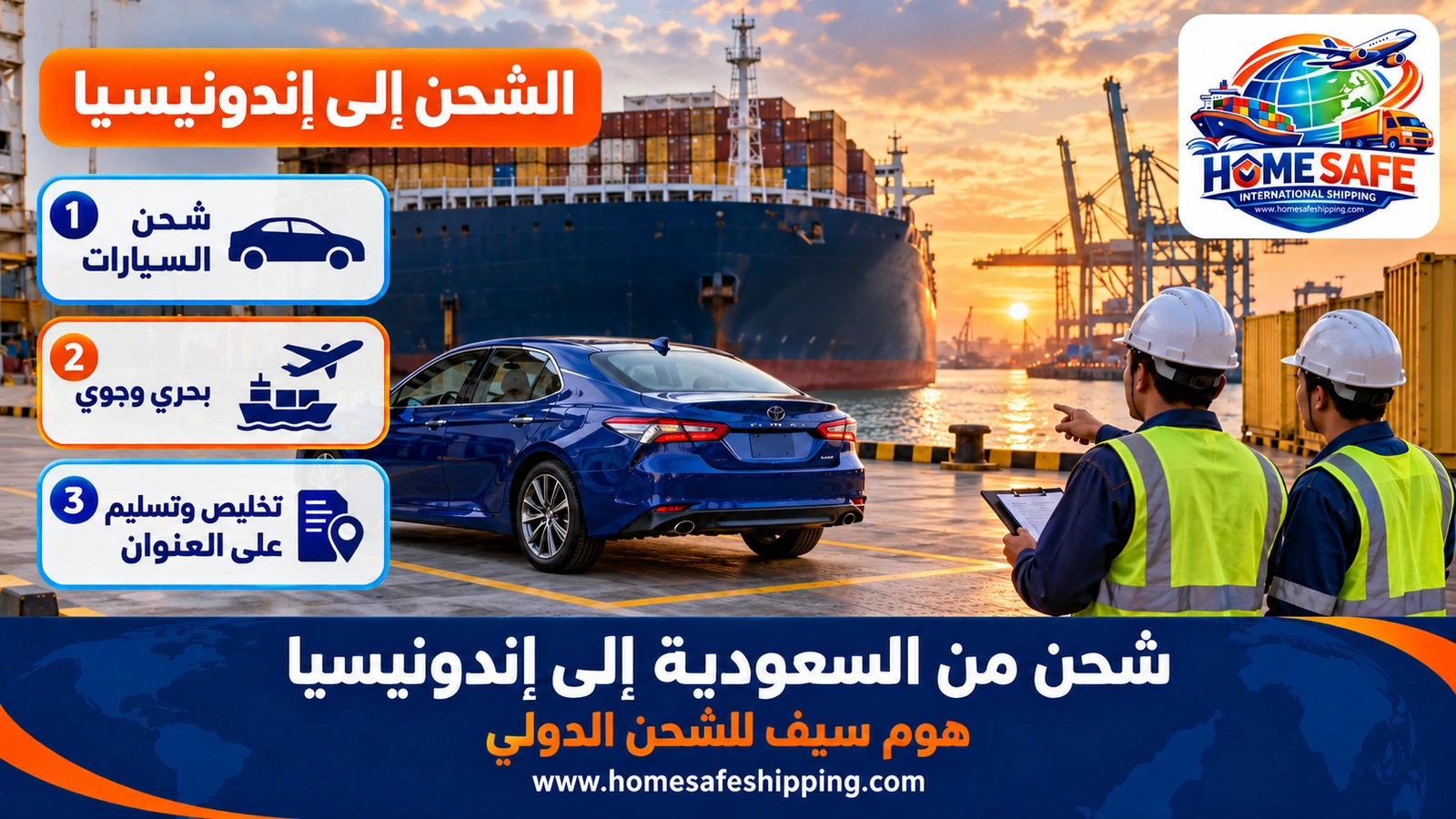 شحن من السعودية إلى إندونيسيا