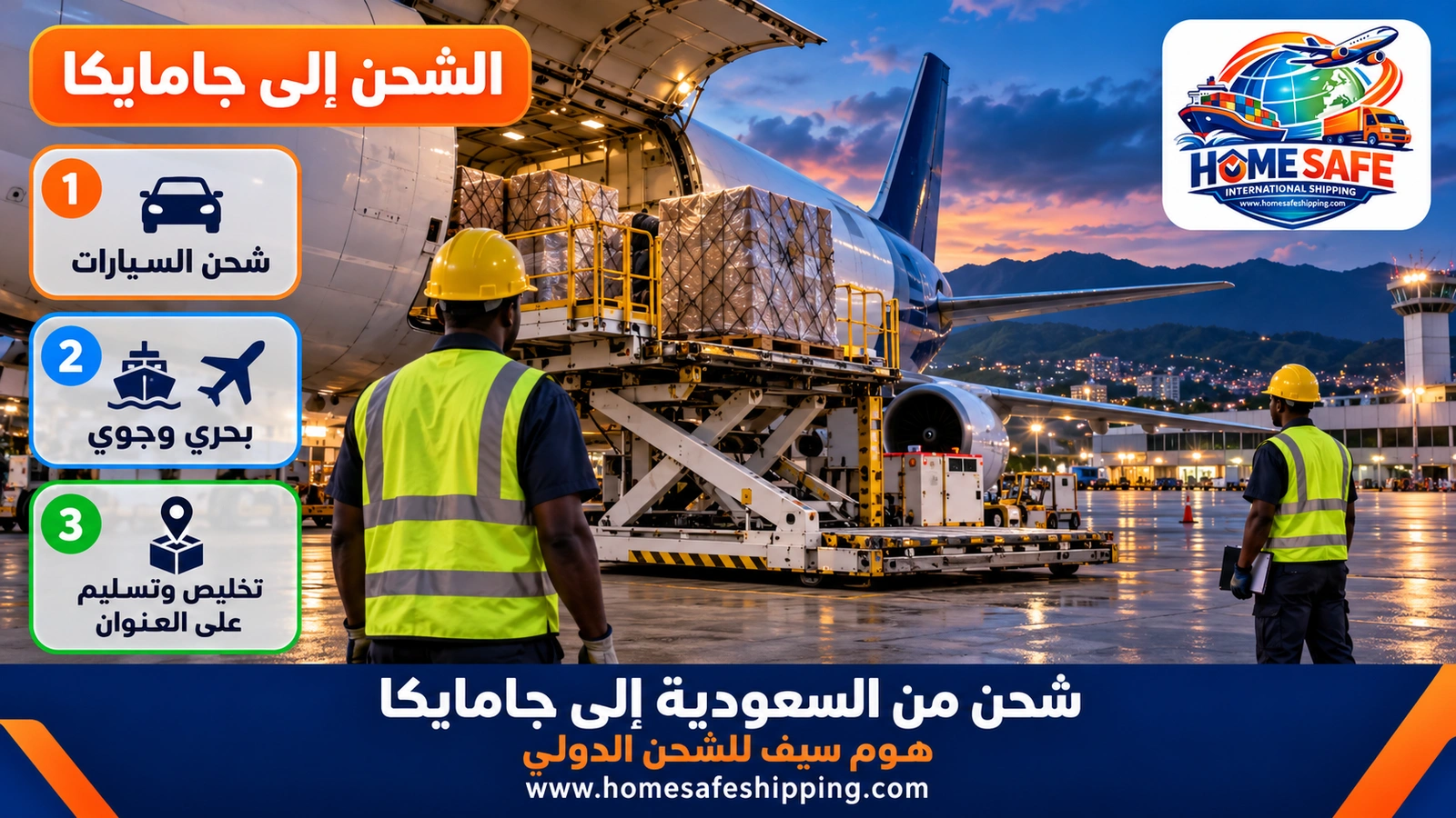 شحن من السعودية إلى جامايكا