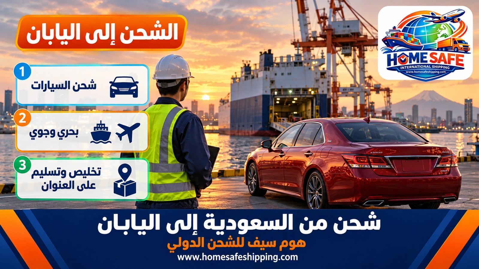 شحن من السعودية إلى اليابان