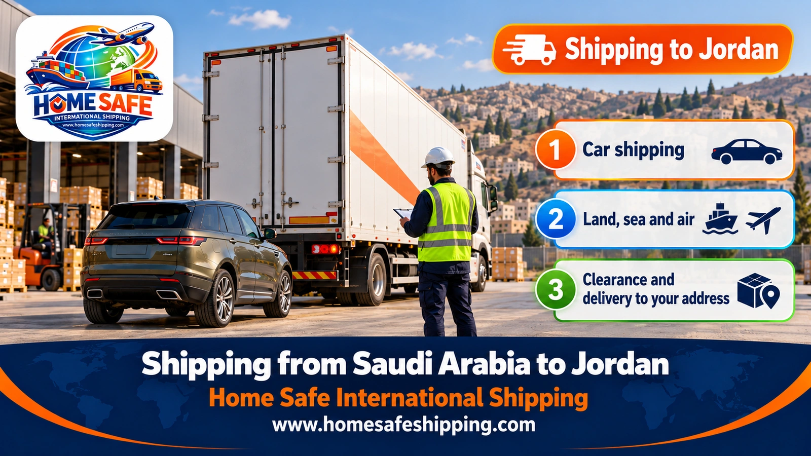 Shipping from Saudi Arabia to Jordan