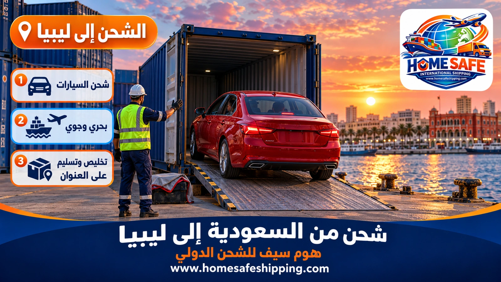 شحن من السعودية إلى ليبيا