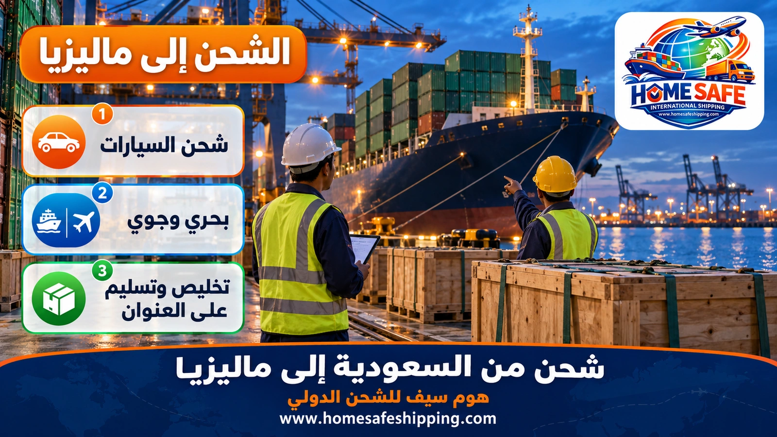 شحن من السعودية إلى ماليزيا